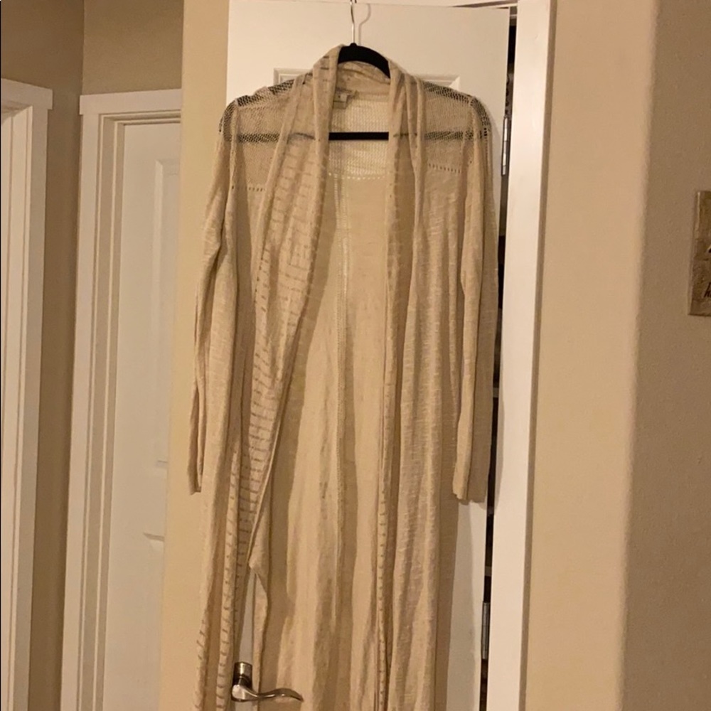 Lucky Brand Cream Long Cardigan